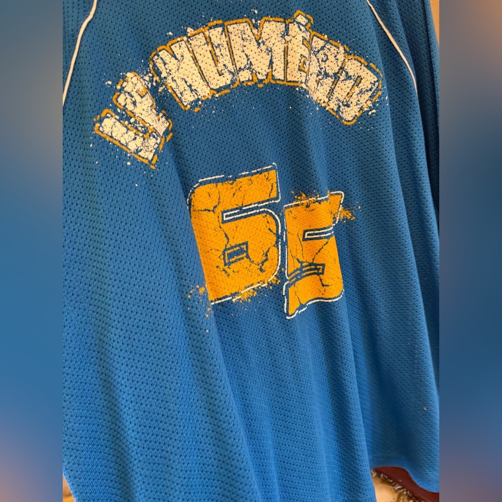 Blue and Yellow Graphic Polo Shirt - Picture 3 of 5